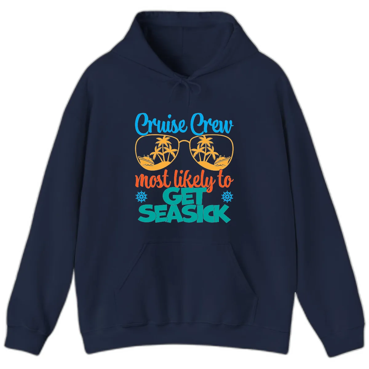 Cruise Crew Most Likely To Get Seasick Hoodie in Navy