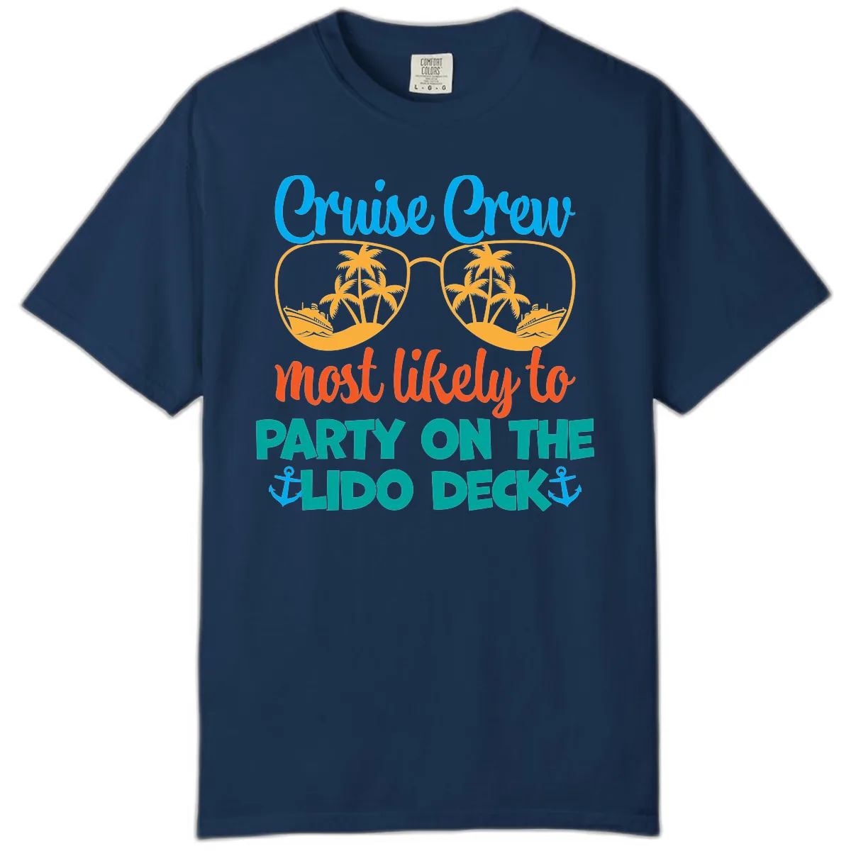 Cruise Crew Lido Deck Party Comfort Color in Navy