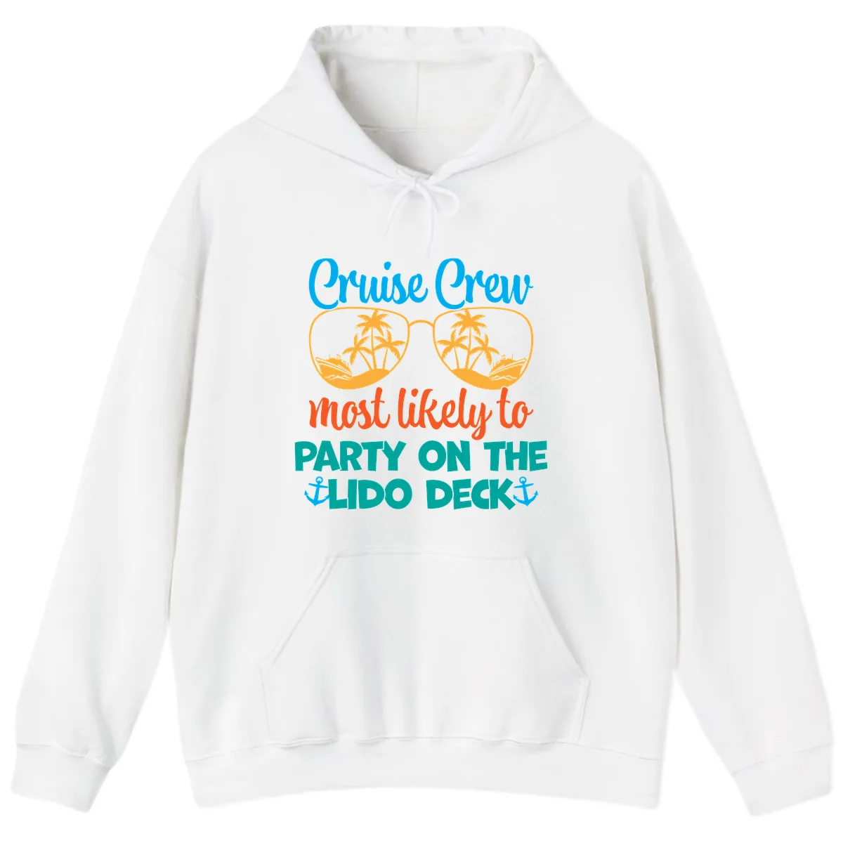 Cruise Crew Lido Deck Party Hoodie in White