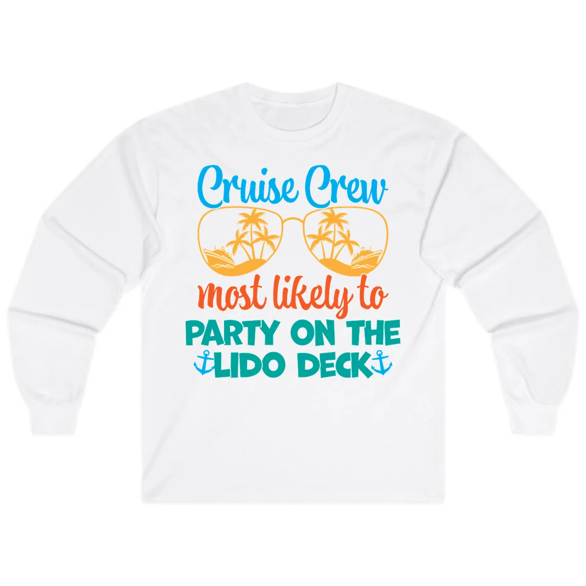 Cruise Crew Lido Deck Party Long Sleeve in White