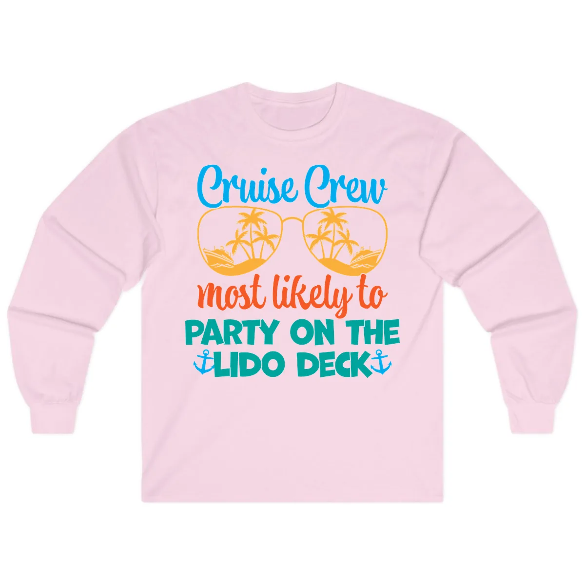 Cruise Crew Lido Deck Party Long Sleeve in Light Pink