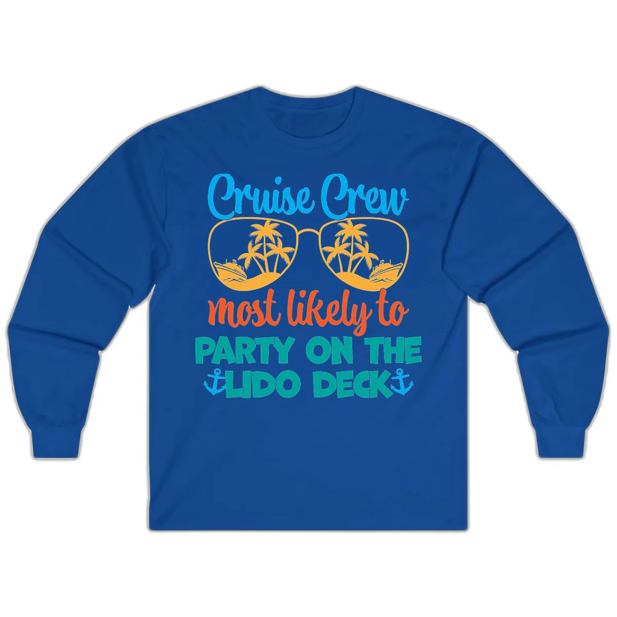 Cruise Crew Lido Deck Party Long Sleeve in Royal