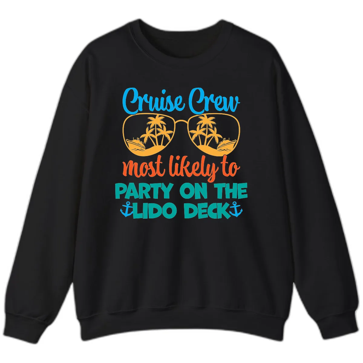 Cruise Crew Lido Deck Party Sweatshirt in Black