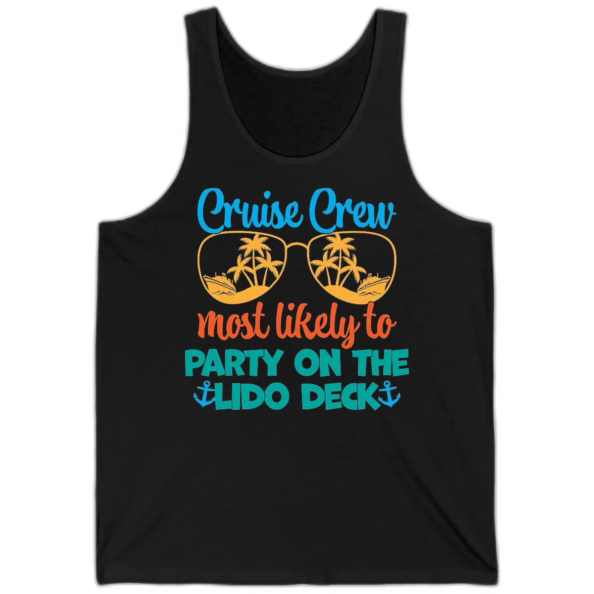 Cruise Crew Lido Deck Party Tank in Black