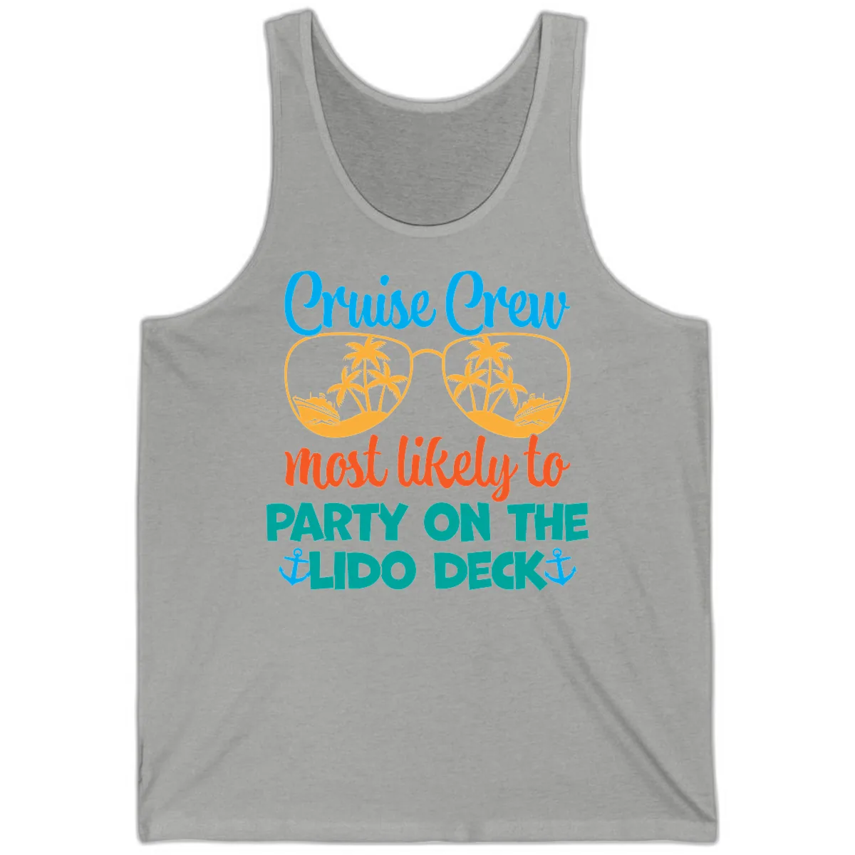 Cruise Crew Lido Deck Party Tank in Athletic Heather