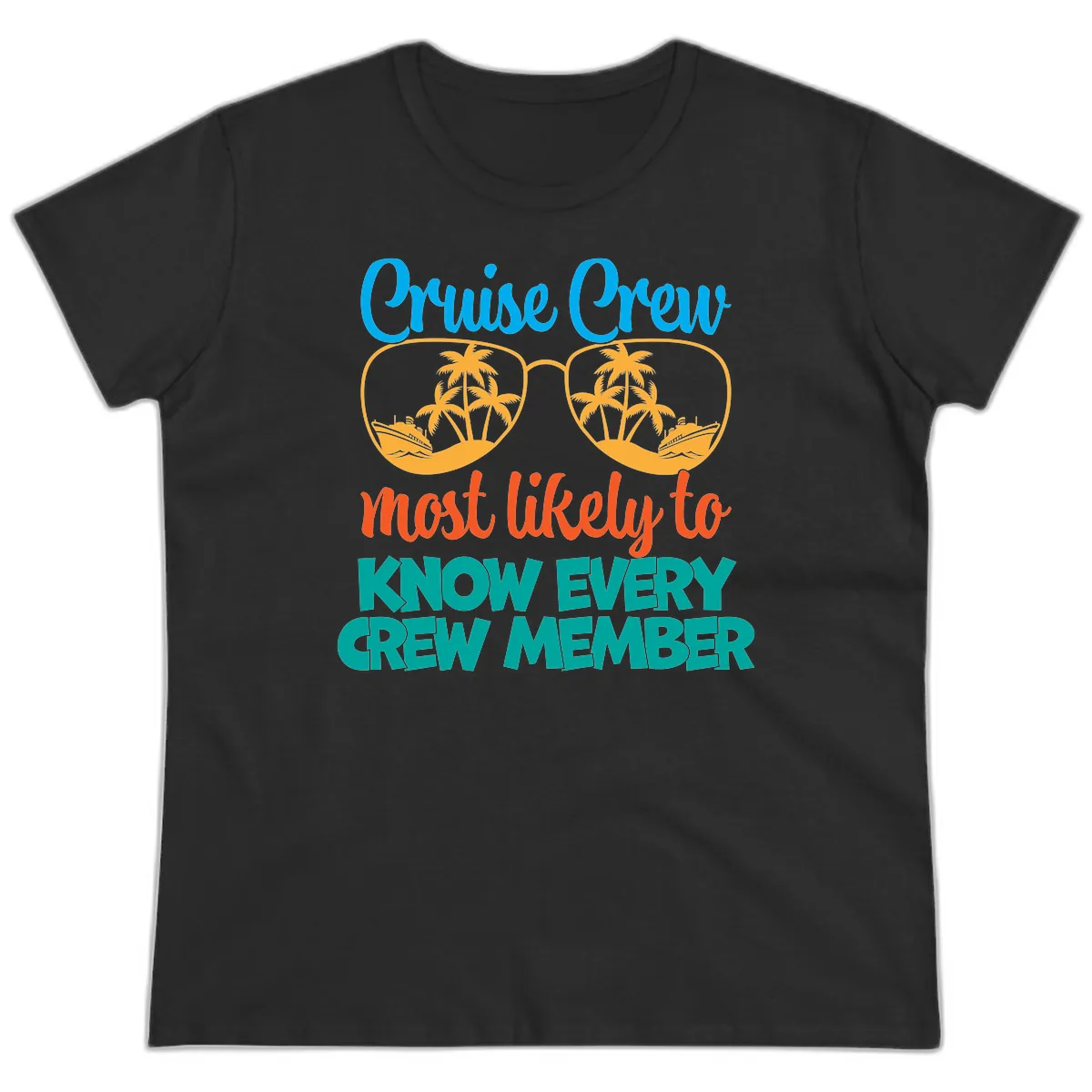 Cruise Crew Most Likely To Know Ladies Tee in Black