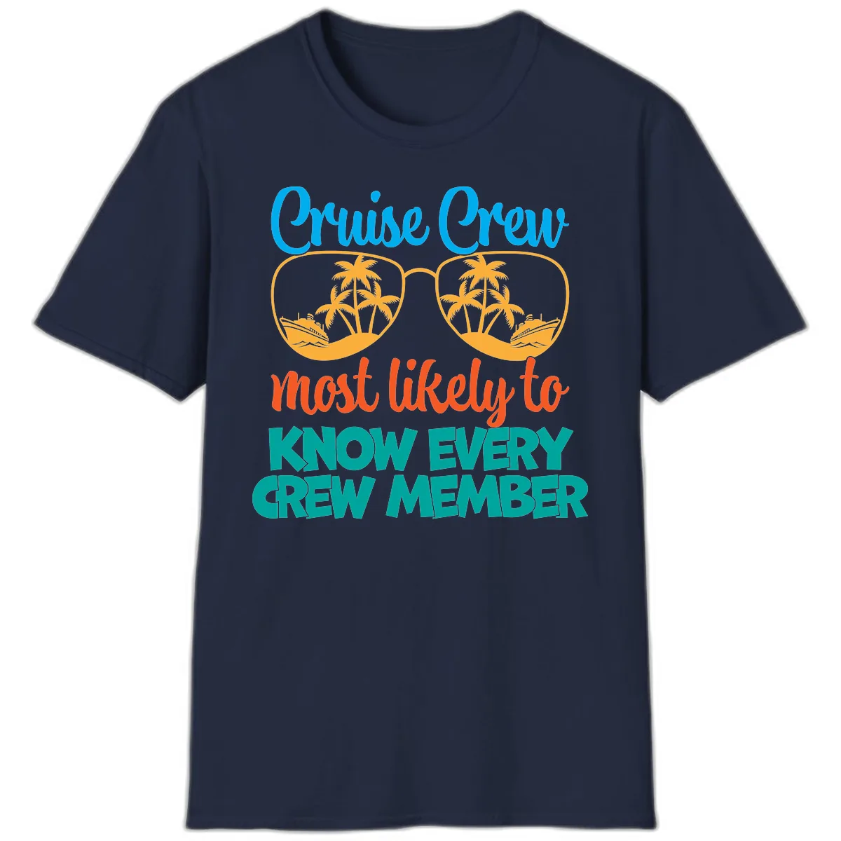 Cruise Crew Most Likely To Know T-Shirt in Navy