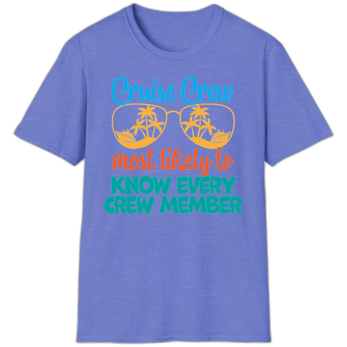 Cruise Crew Most Likely To Know T-Shirt in Heather Royal