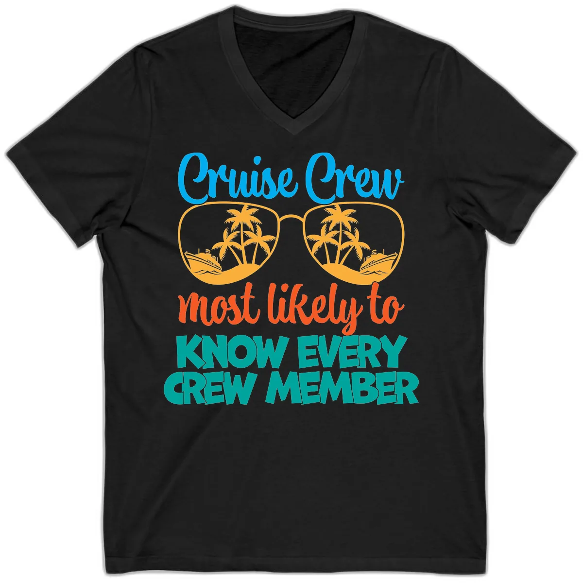 Cruise Crew Most Likely To Know V-Neck in Black