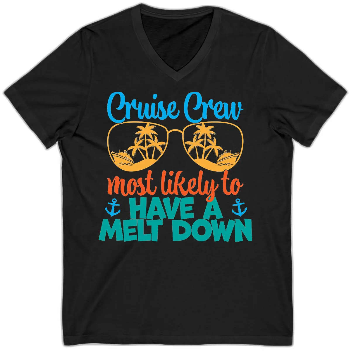 Cruise Crew Most Likely To Have A Meltdown V-Neck in Black