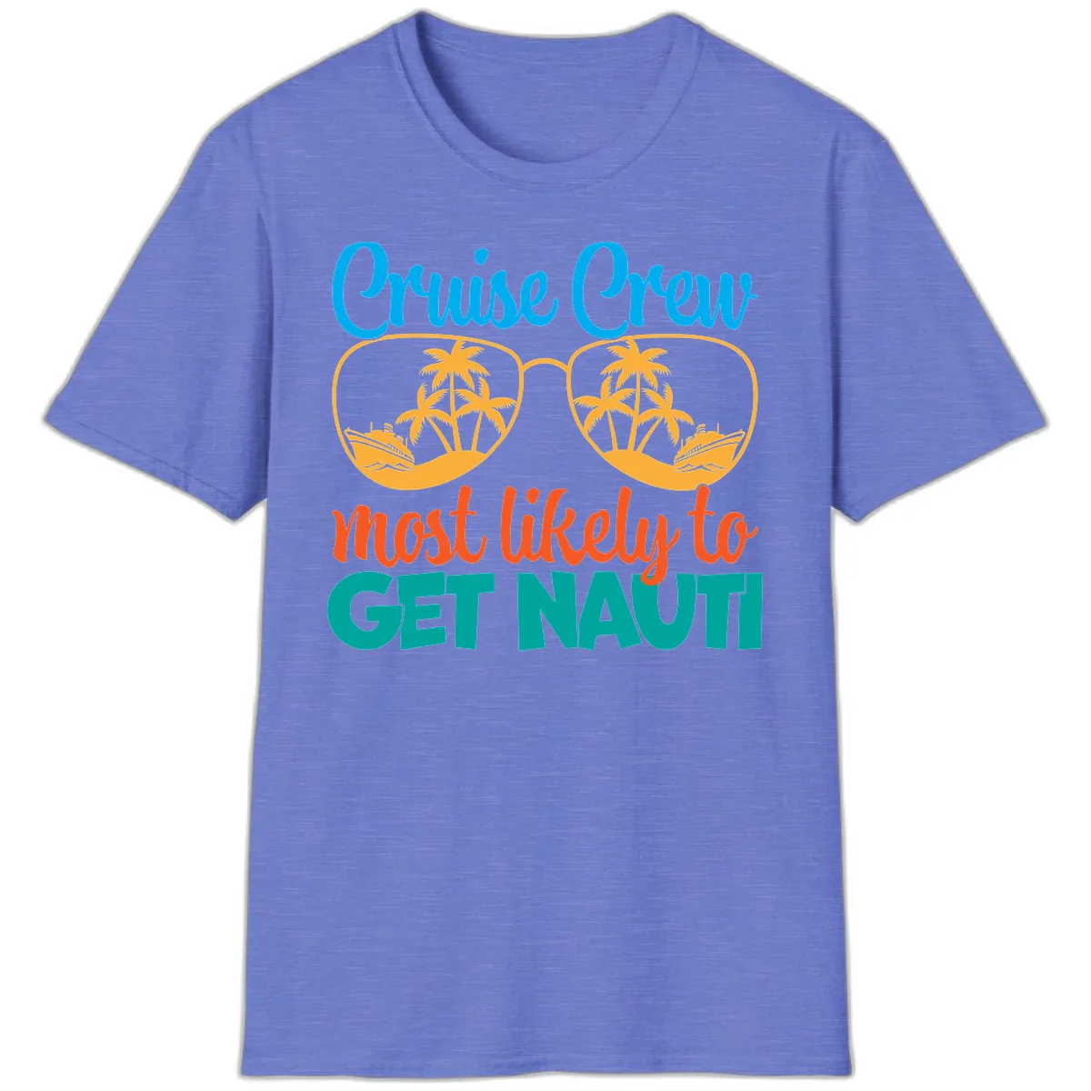 Cruise Crew Most Likely To Get Nautic T-Shirt in Heather Royal
