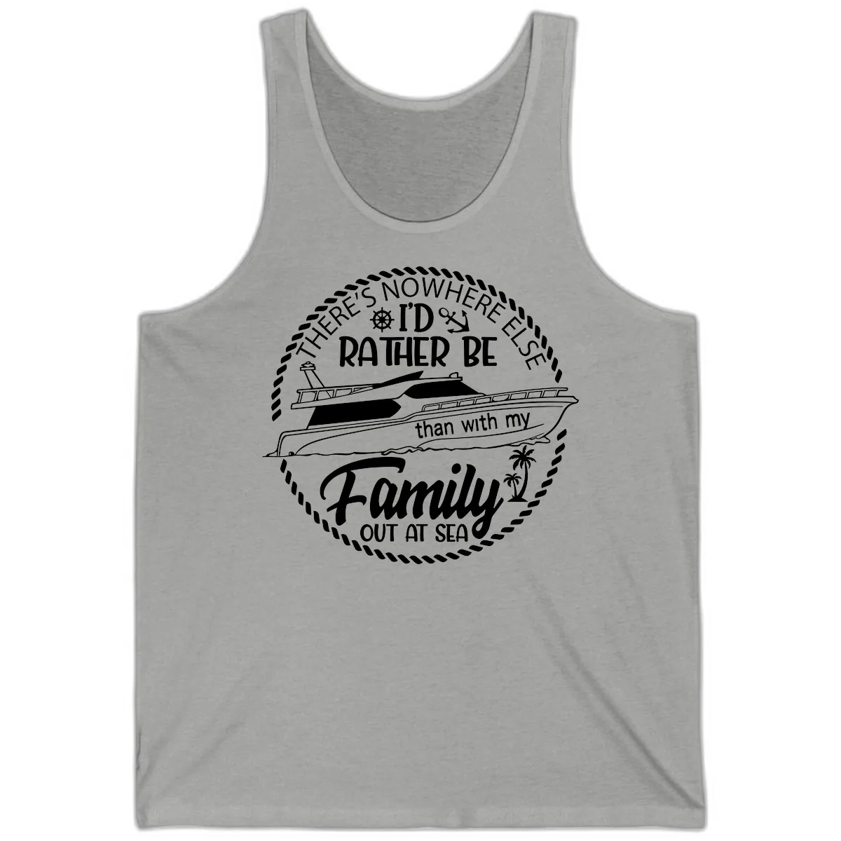 Rather Be With My Family Out At Sea Tank in Athletic Heather