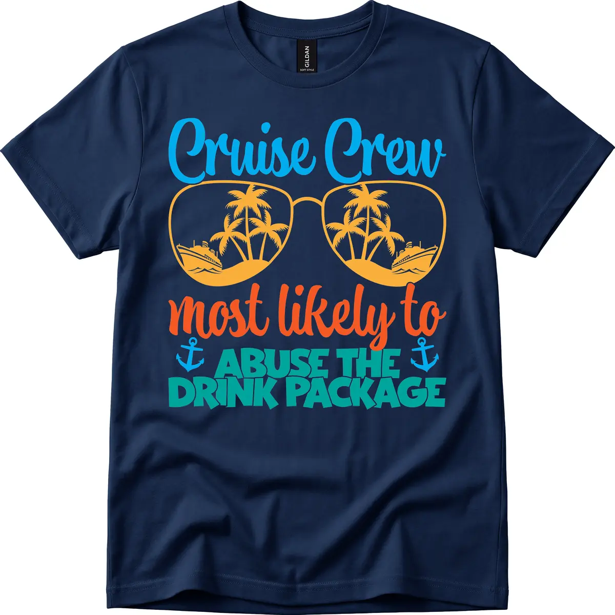 Cruise Crew Most Likely To Abuse The Drink Package T-Shirt in Navy
