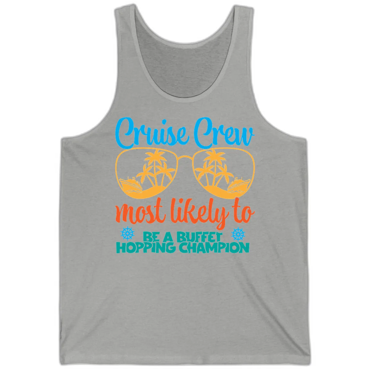 Cruise Crew Most Likely To Be A Buffet Champion Tank in Athletic Heather