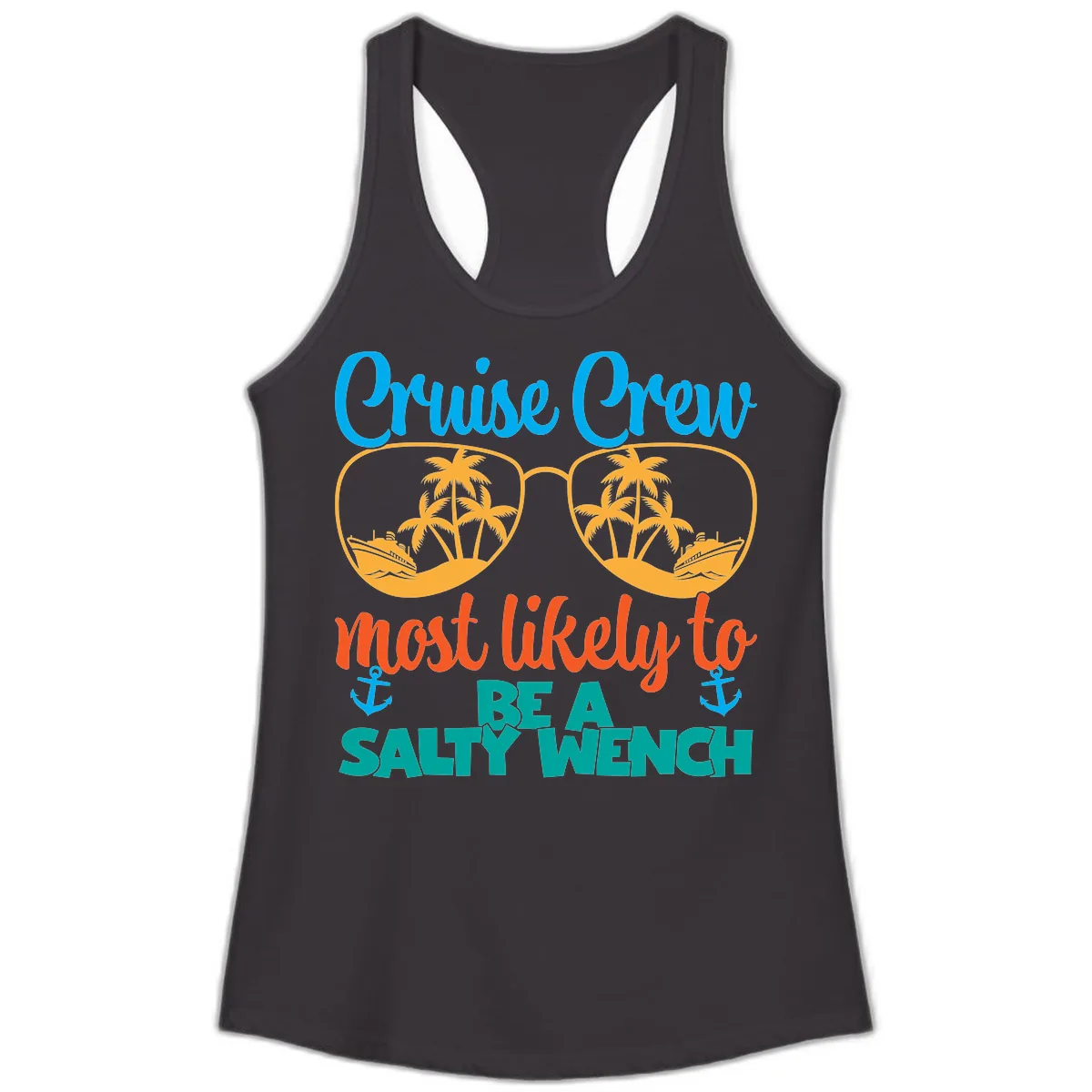 Cruise Crew Most Likely To Be A Salty Wench Ladies Tank in Black