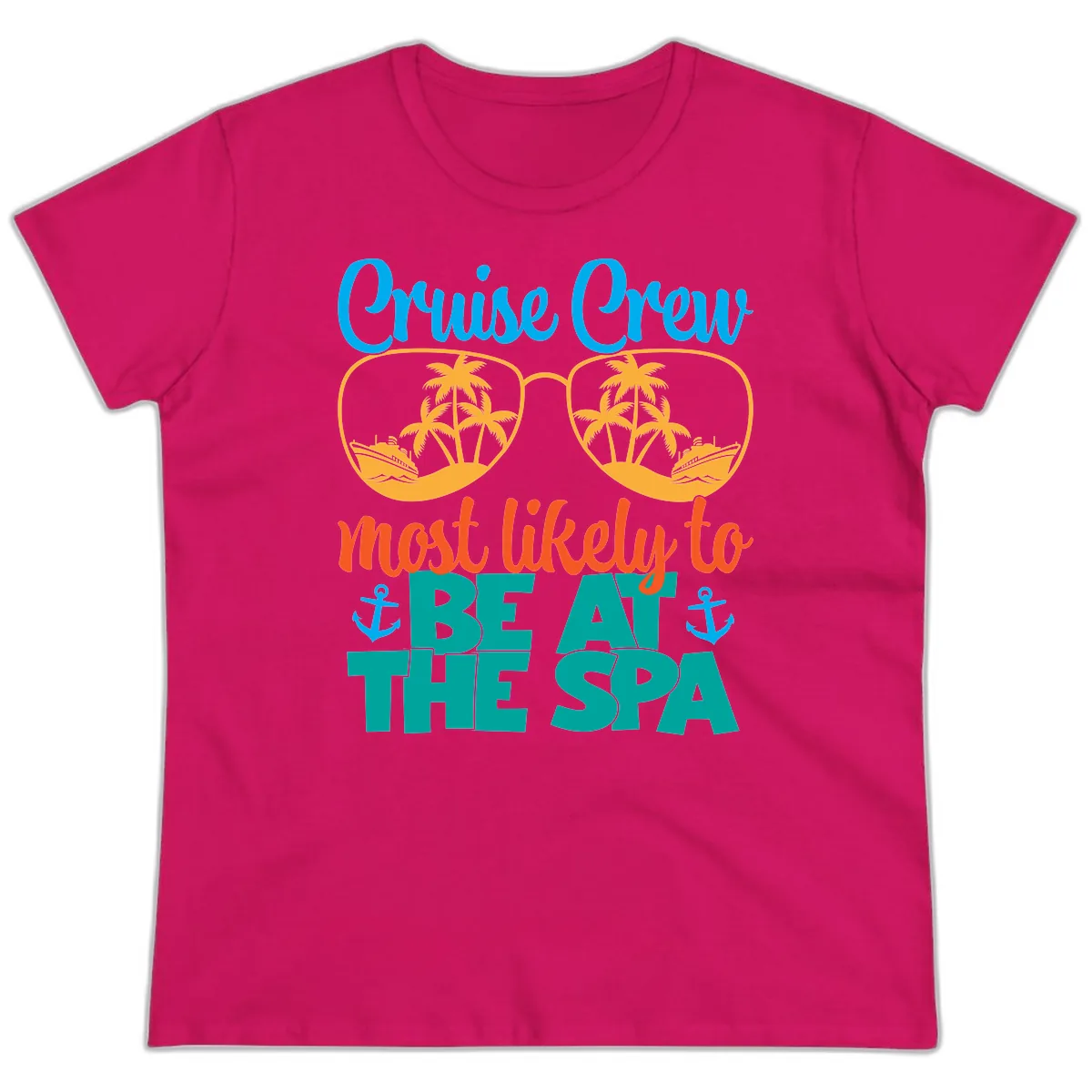 Cruise Crew Most Likely To Be At The Sea Ladies Tee in Heliconia