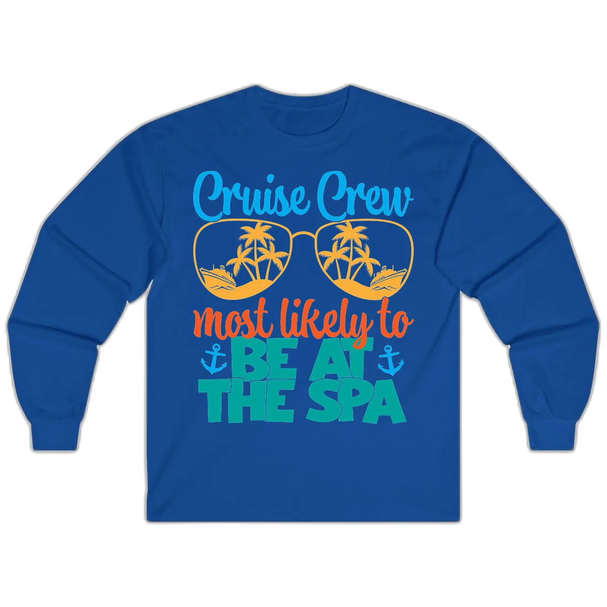 Cruise Crew Most Likely To Be At The Sea Long Sleeve in Royal