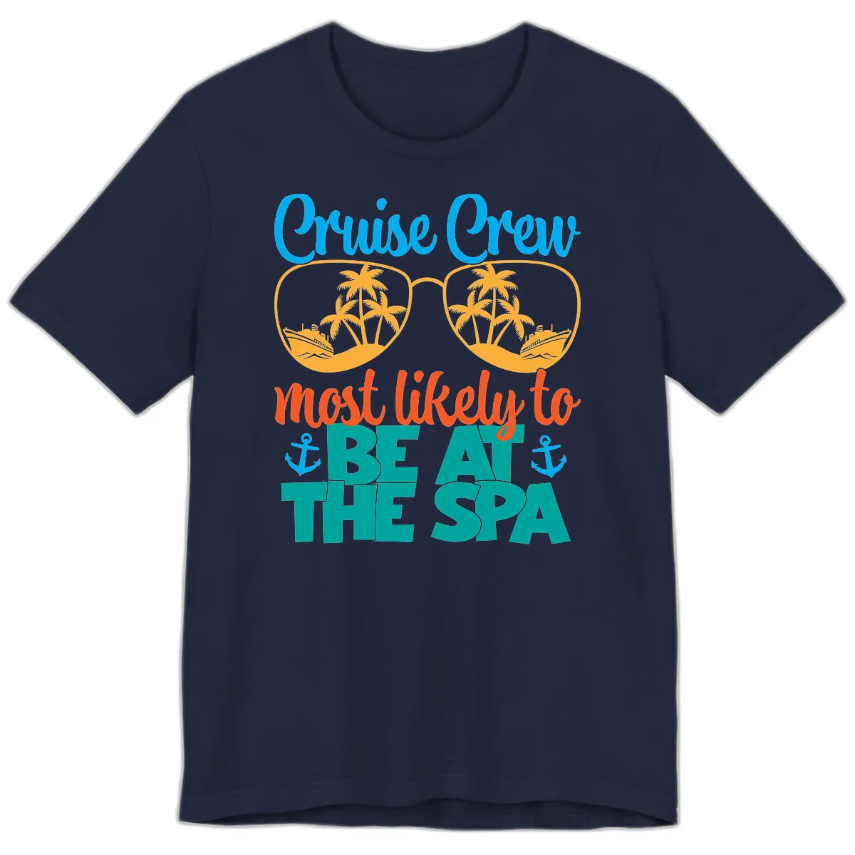 Cruise Crew Most Likely To Be At The Sea Premium T-Shirt in Navy