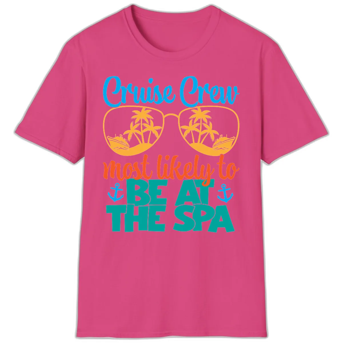Cruise Crew Most Likely To Be At The Sea T-Shirt in Heliconia