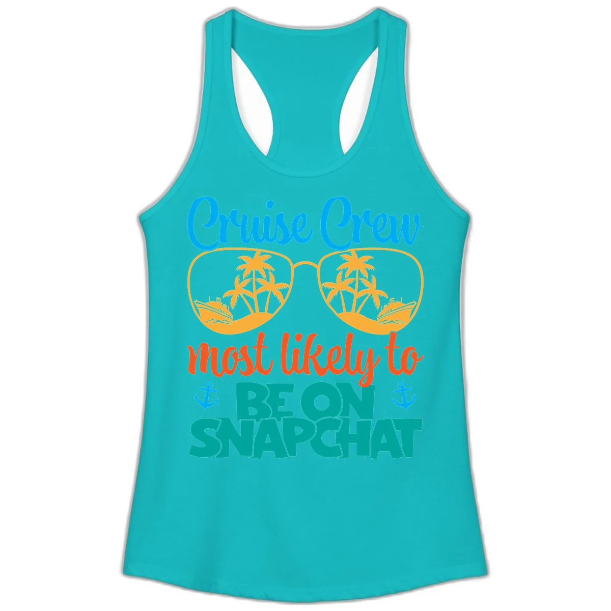 Cruise Crew Most Likely To Snapchat Ladies Tank in Tahiti Blue