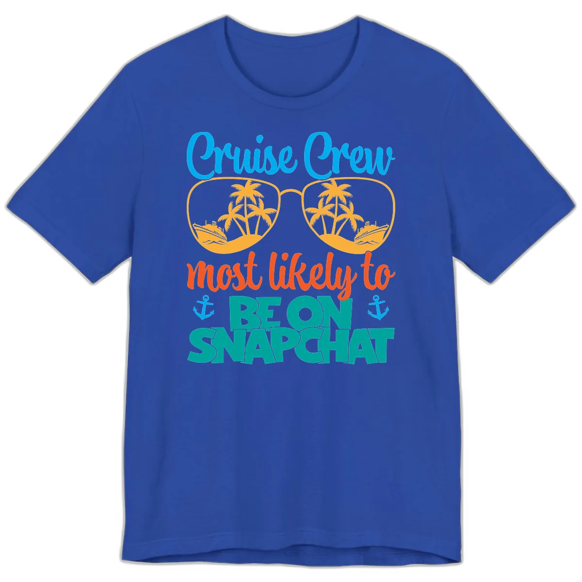 Cruise Crew Most Likely To Snapchat Premium T-Shirt in True Royal
