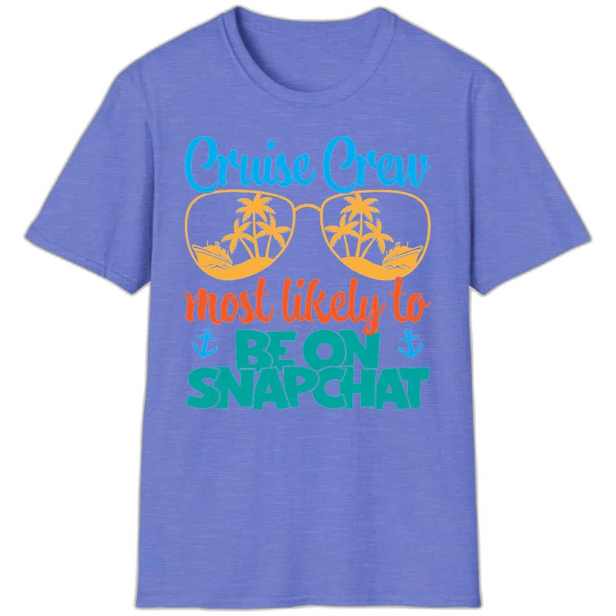 Cruise Crew Most Likely To Snapchat T-Shirt in Heather Royal