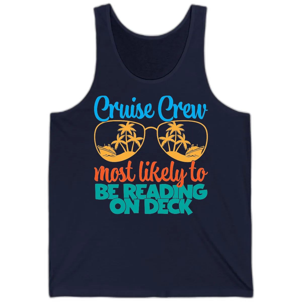 Cruise Crew Most Likely To Be Reading Ondeck Tank in Navy