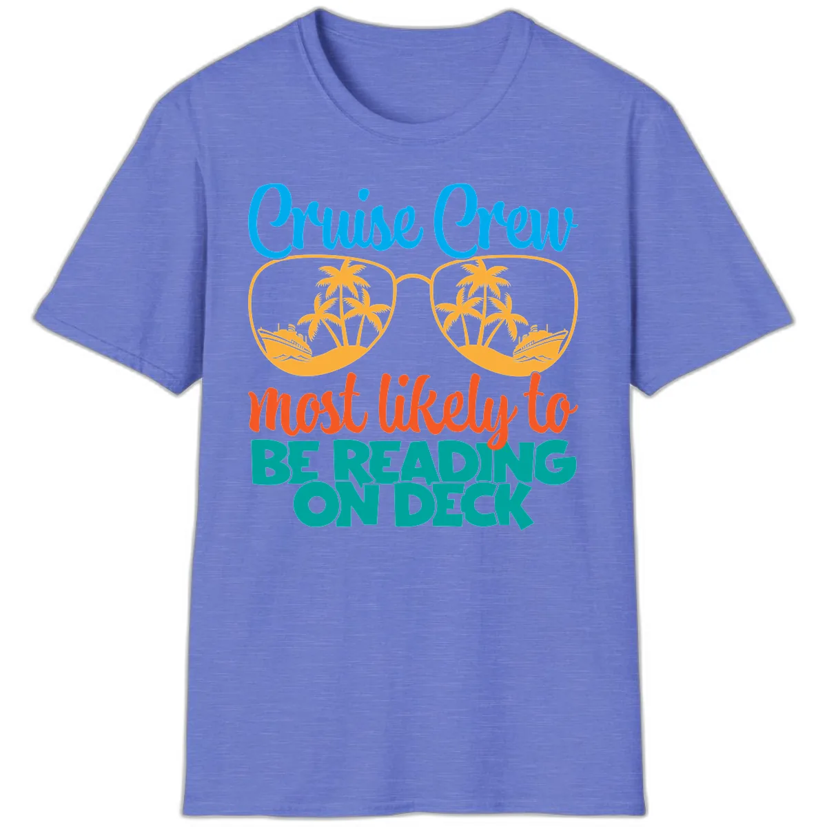 Cruise Crew Most Likely To Be Reading Ondeck T-Shirt in Heather Royal