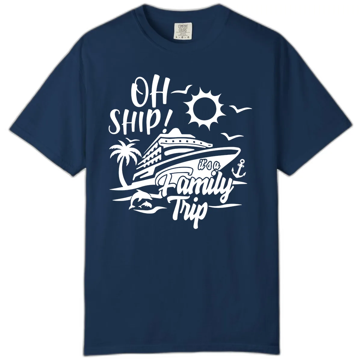 Oh Ship Family Trip Comfort Color in Navy