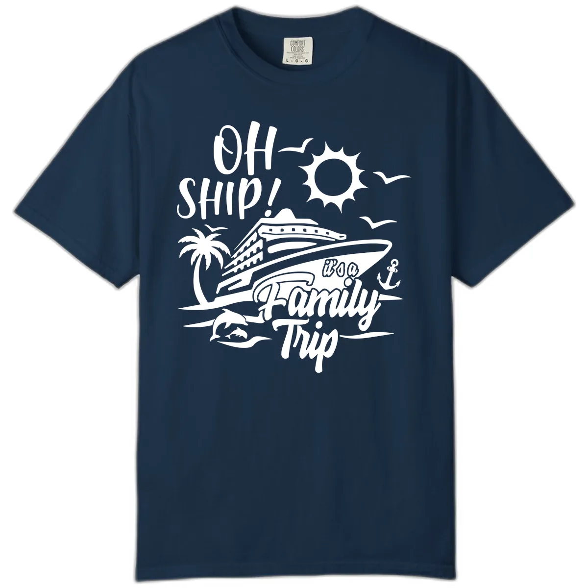 Oh Ship Family Trip Comfort Color in True Navy