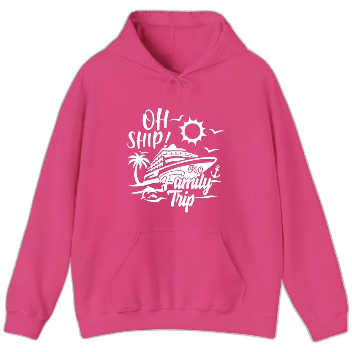 Oh Ship Family Trip Hoodie in Heliconia
