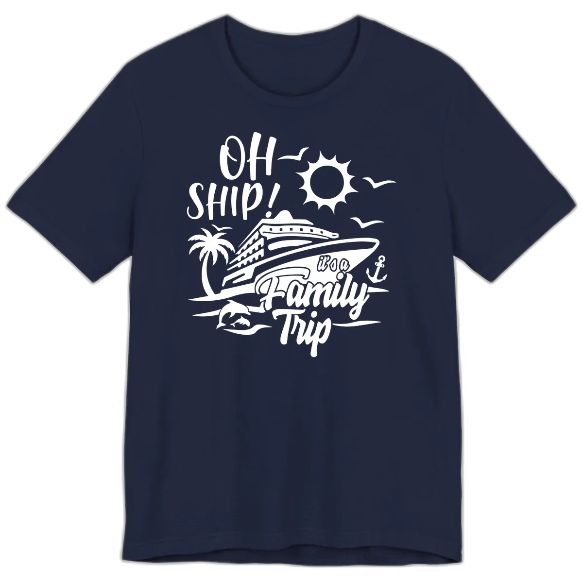 Oh Ship Family Trip Premium T-Shirt in Navy