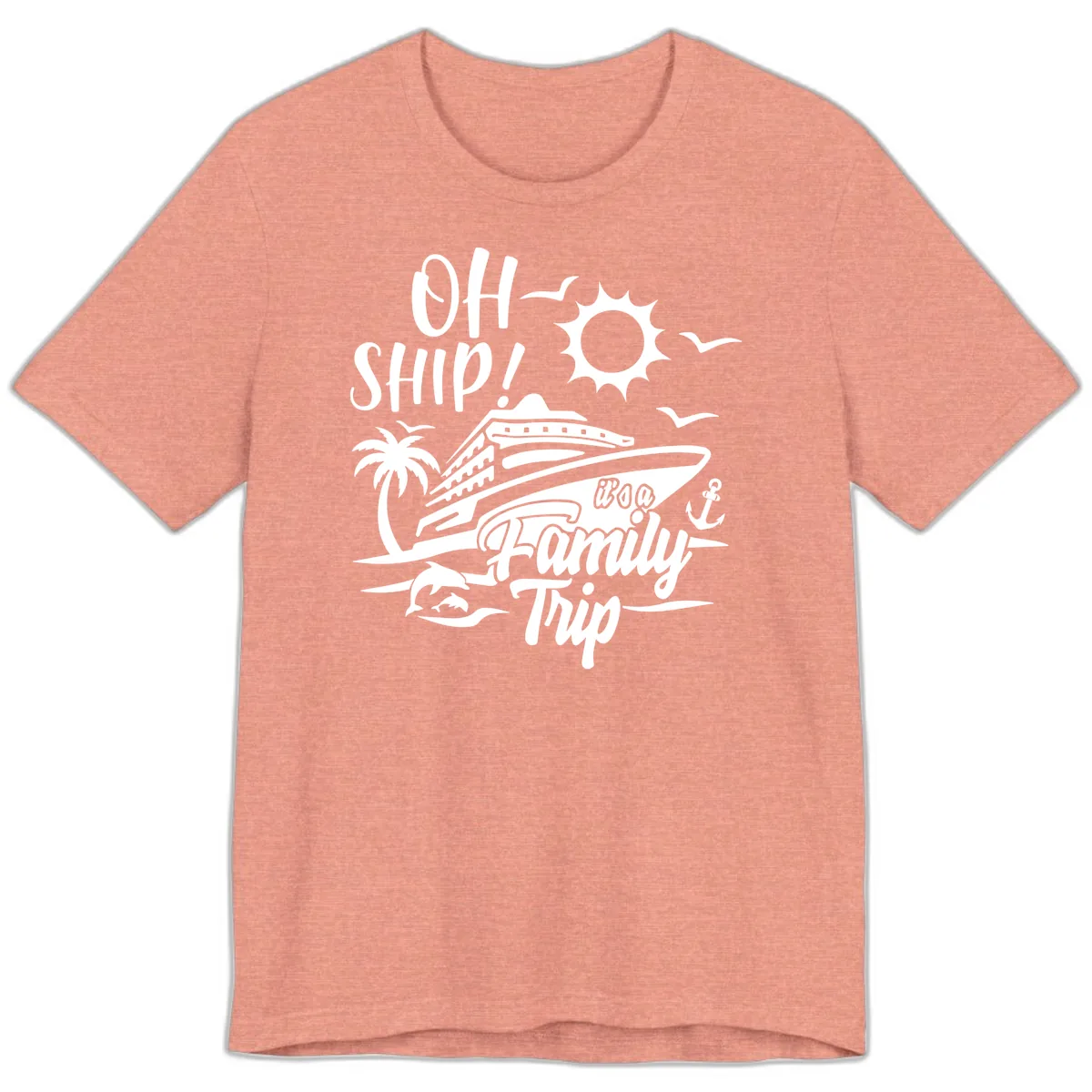 Oh Ship Family Trip Premium T-Shirt in Heather Sunset