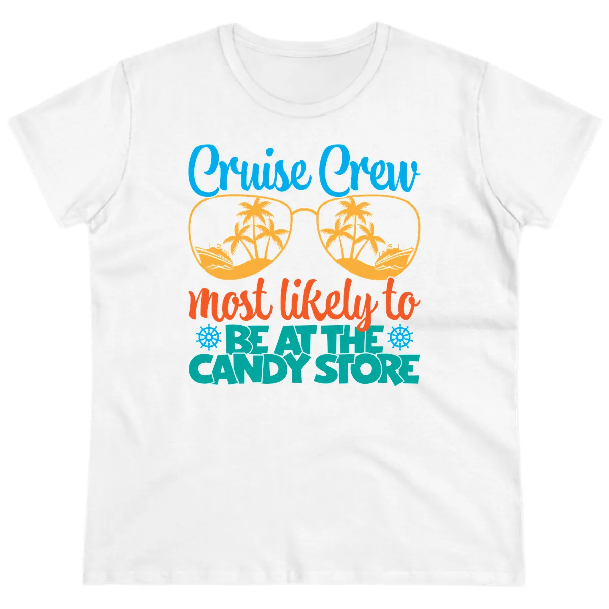 Cruise Crew Most Likely To Breathe Candy Store Ladies Tee in White