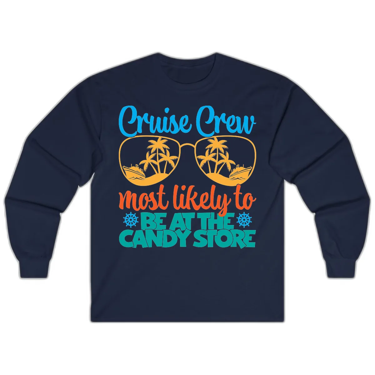 Cruise Crew Most Likely To Breathe Candy Store Long Sleeve in Navy