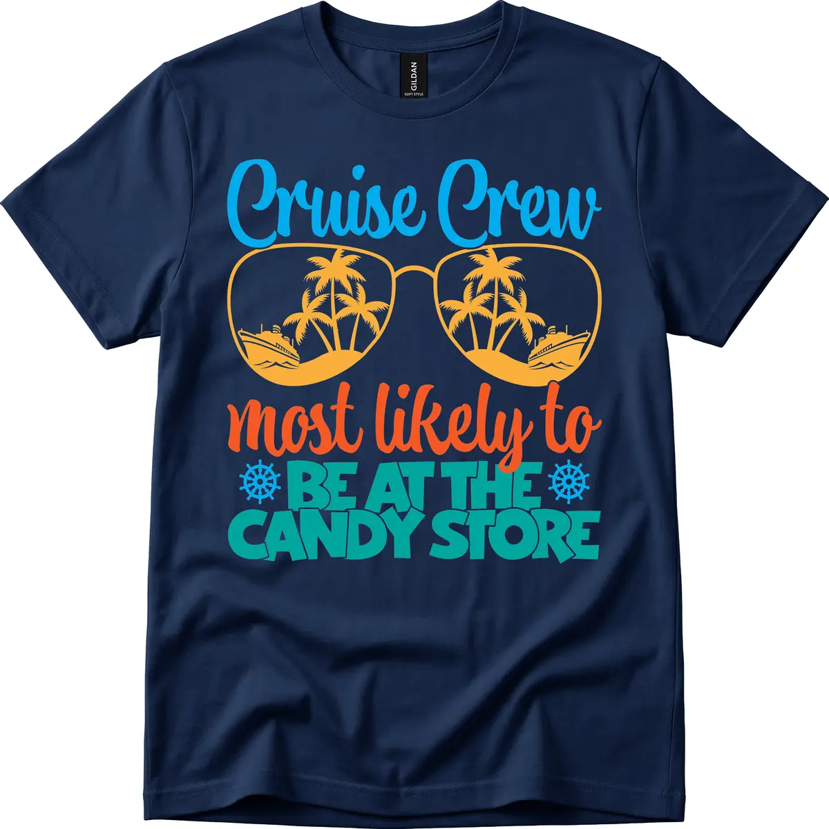 Cruise Crew Most Likely To Breathe Candy Store T-Shirt in Navy
