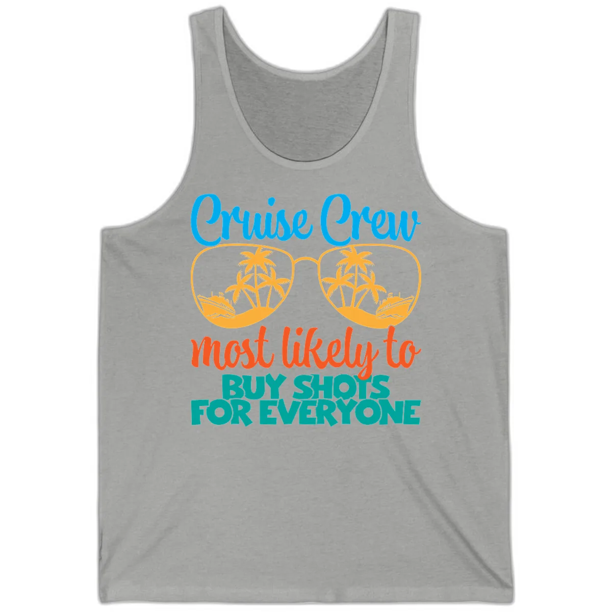 Cruise Crew Most Likely To Buy Shots Tank in Athletic Heather