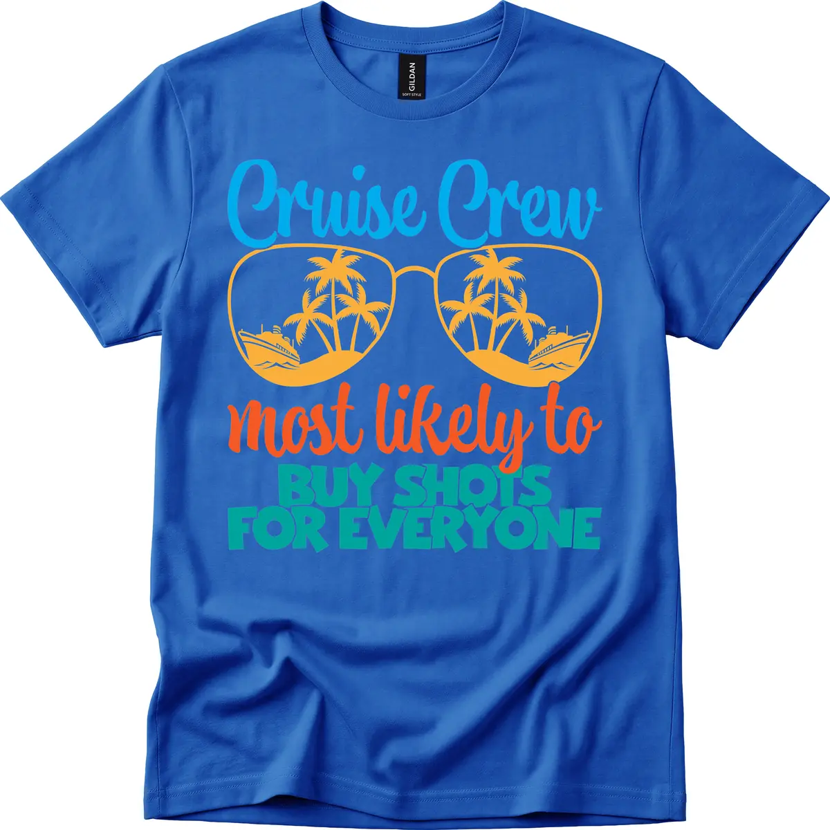 Cruise Crew Most Likely To Buy Shots T-Shirt in Royal