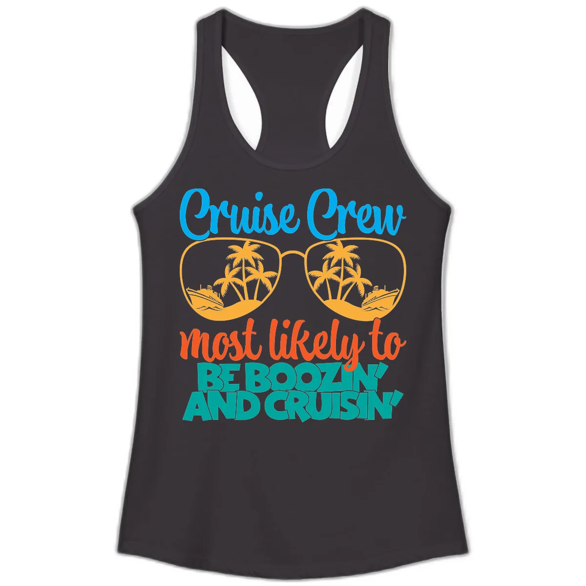 Cruise Crew Most Likely to be Boozing Ladies Tank in Black