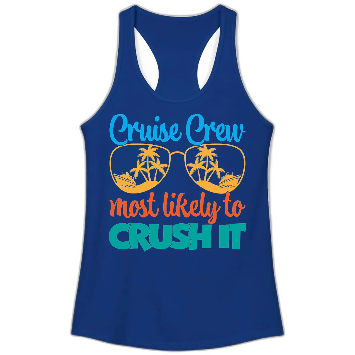 Cruise Crew Most Likely To Crush It Ladies Tank in Solid Royal