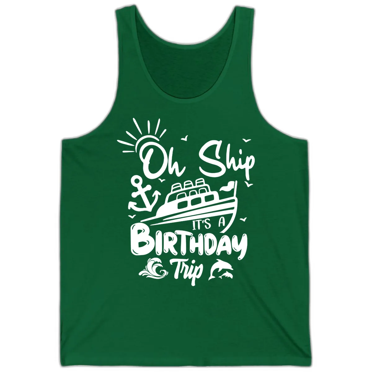 Oh Ship It's A Birthday Trip Tank in Kelly