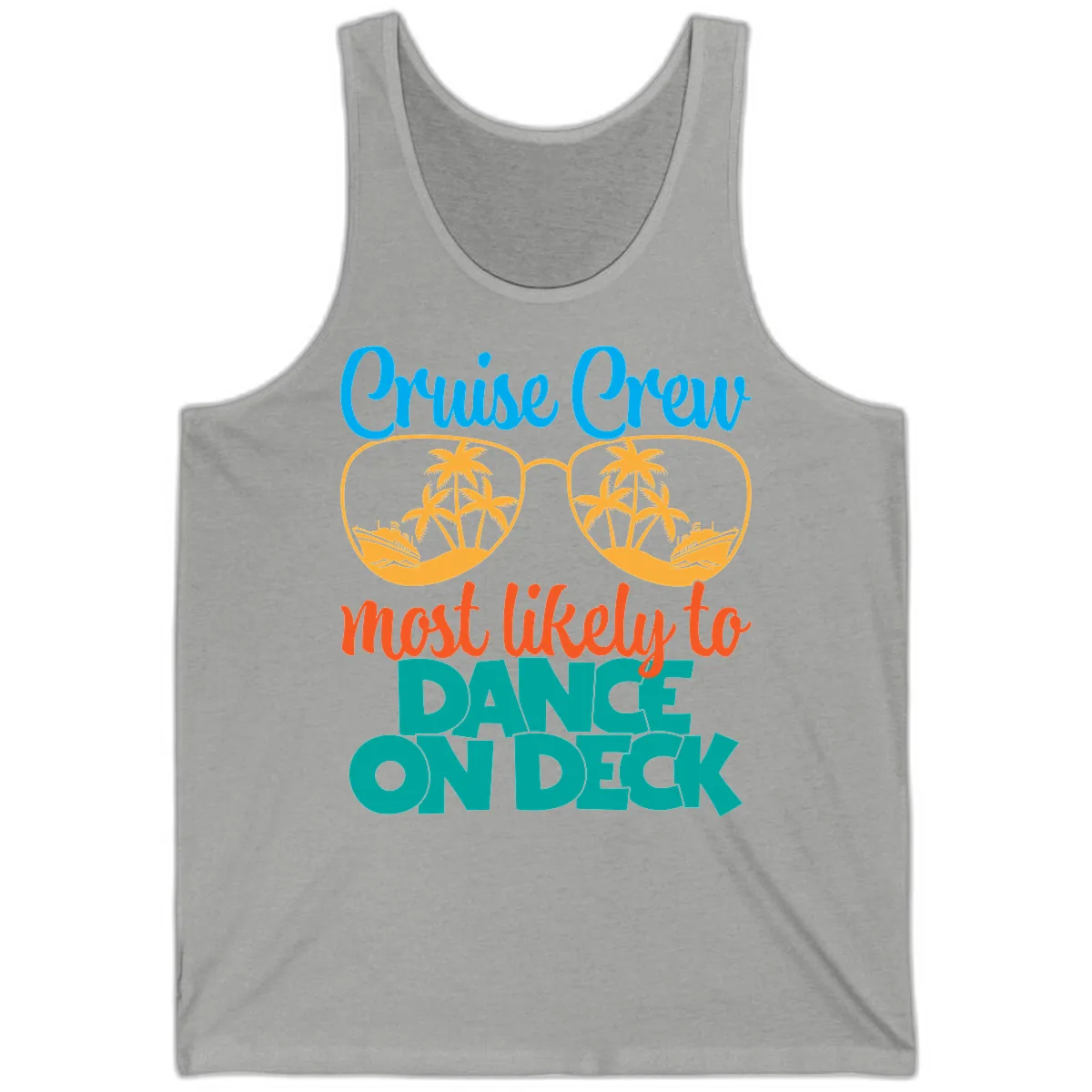 Cruise Crew Most Likely To Dance On Deck Tank in Athletic Heather