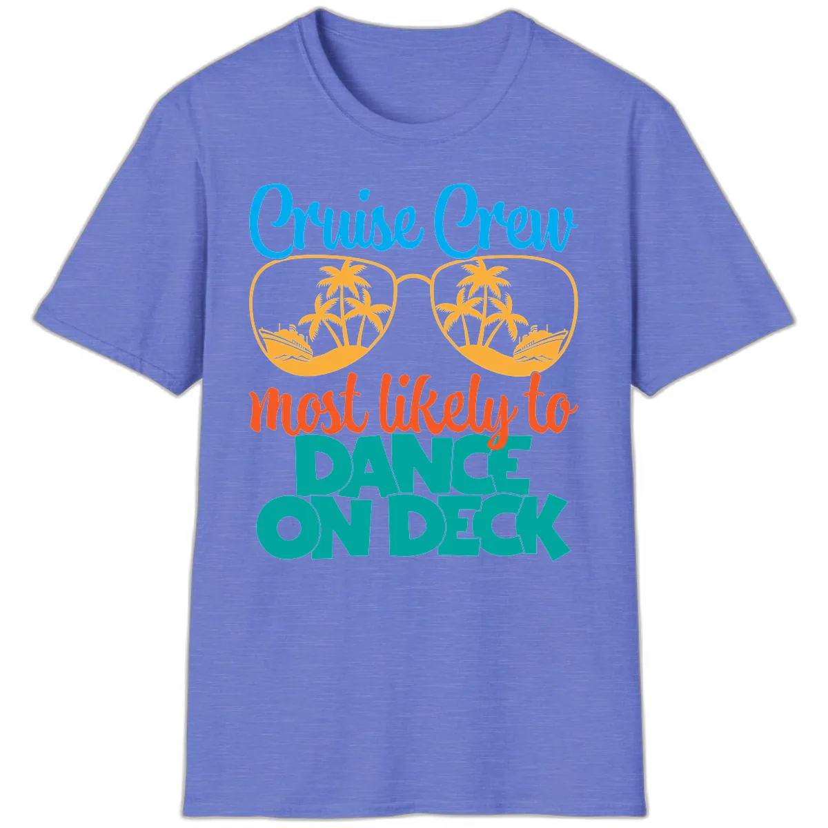 Cruise Crew Most Likely To Dance On Deck T-Shirt in Heather Royal