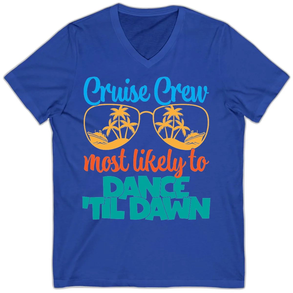 Cruise Crew Most Likely To Dance Till Dawn V-Neck in True Royal