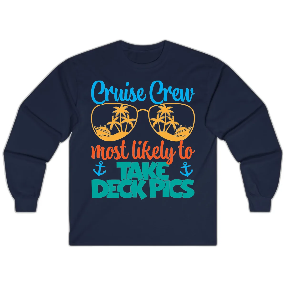 Cruise Crew What Likely To Take Deckpics Long Sleeve in Navy