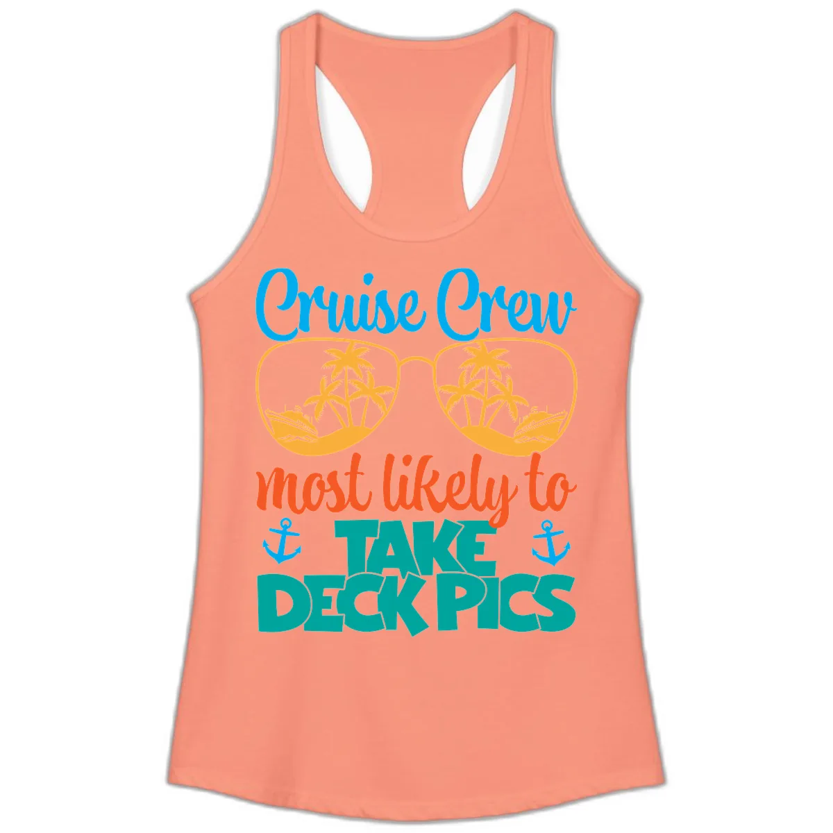 Cruise Crew What Likely To Take Deckpics Ladies Tank in Solid Light Orange