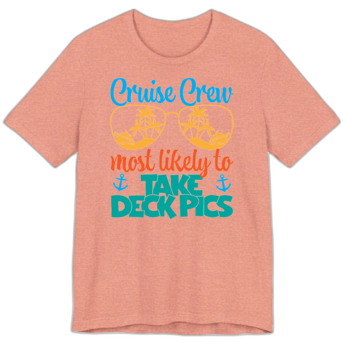 Cruise Crew What Likely To Take Deckpics Premium T-Shirt in Heather Sunset