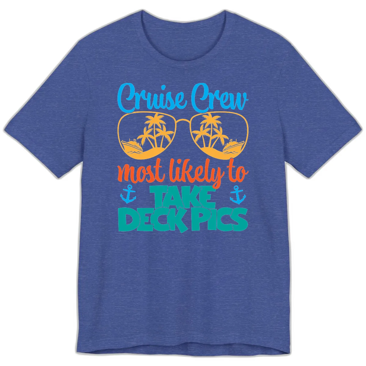 Cruise Crew What Likely To Take Deckpics Premium T-Shirt in Heather True Royal