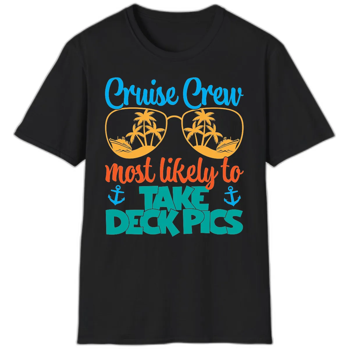 Cruise Crew What Likely To Take Deckpics T-Shirt in Black