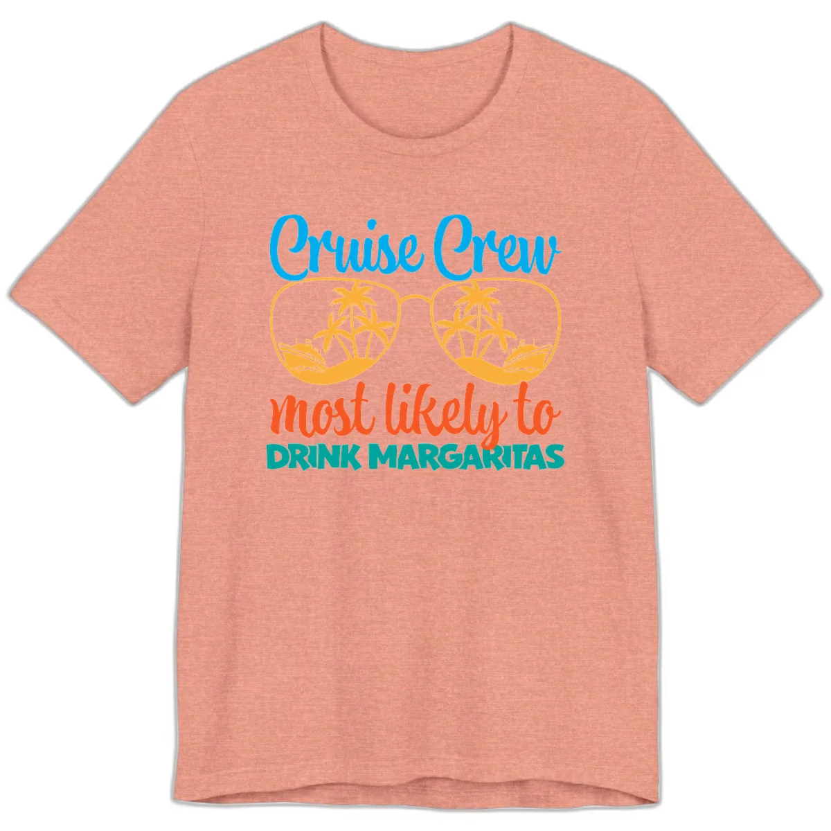 Cruise Crew Most Likely To Drink Margaritas Premium T-Shirt in Heather Sunset